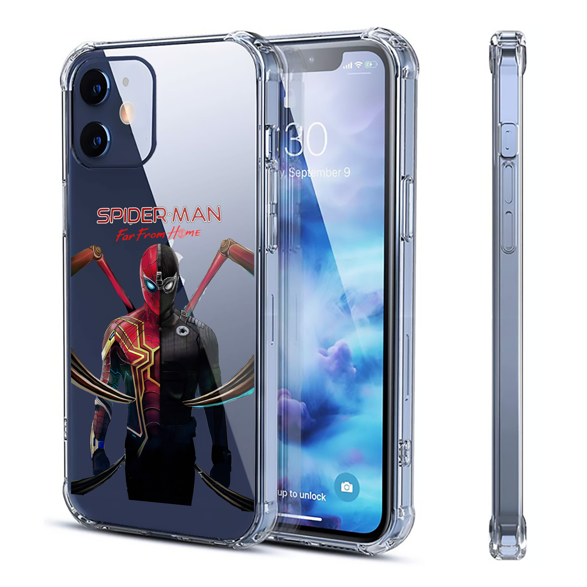 （画像用） Spider Man スパイダーマン 【iPhone 12シリーズ対応】透明スマホケース（クリアソフトケース）